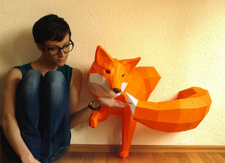 Artist Designs DIY Paper Templates for Adorable 3D Geometric Animals