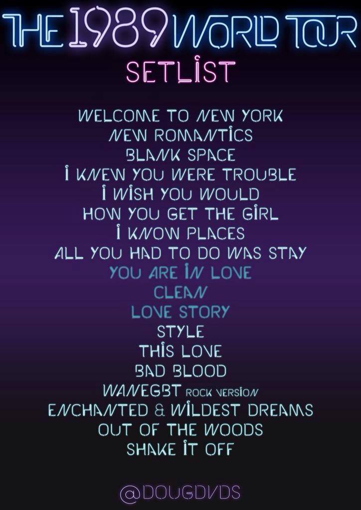 1989 tour setlist washington dc