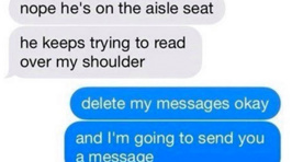 Girl Hilariously Toys With Creeper Reading Her Texts Over Her Shoulder