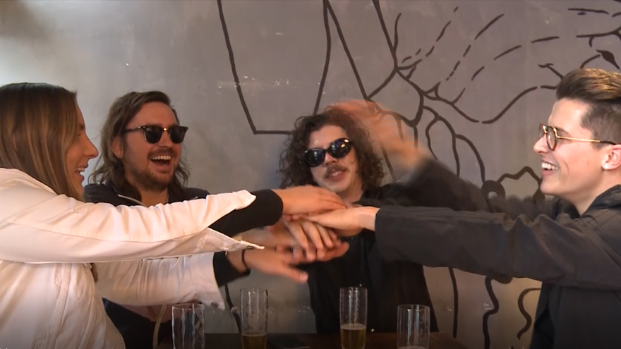 Peking Duk join Cam and Georgia for beers and bowling!