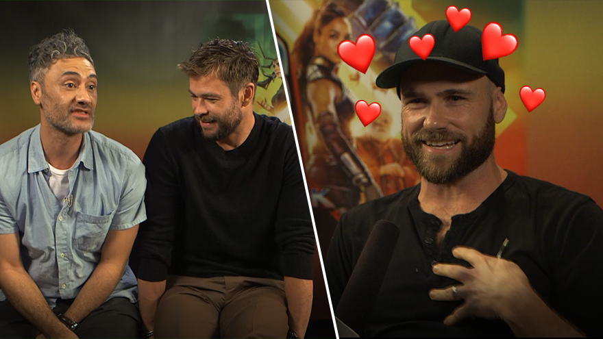 Vaughan interviewed Chris Hemsworth, Mark Ruffalo and Taika Waititi and we think he's in love