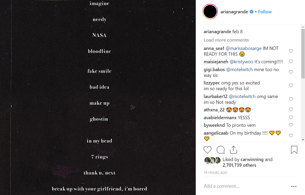 Ariana Grandes New Album Tracklist Includes Some Savage