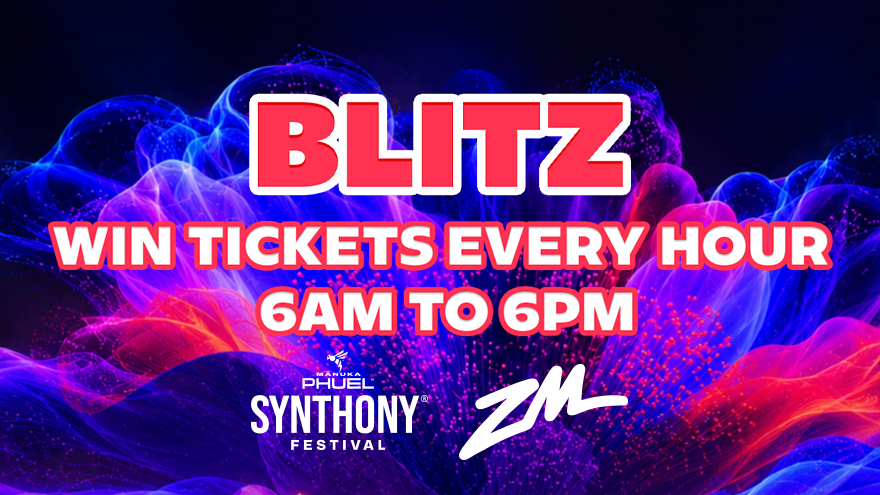 Win a double pass to Mānuka Phuel SYNTHONY Festival EVERY HOUR!