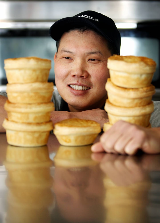 Pat Lam with his pies