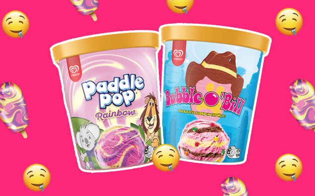 Trillen avond Nutteloos Rainbow Paddle Pop and Bubble O'Bill ice cream tubs have officially hit our  shelves!