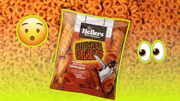 Eating Burger Rings Hellers have created Rashuns AND Burger Rings flavoured sausages just ...