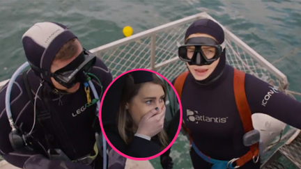 Fletch, Vaughan and Megan make Bree & Clint swim with great white sharks