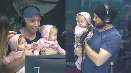 Fletch held babies for the first time and his face says it all