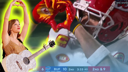 Travis Kelce makes 'Fearless' love gestures at a NFL game