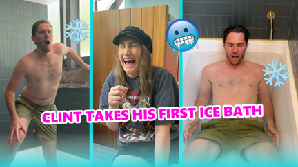 Clint's tiny nipples get EVEN tinier during his first ice bath experience!