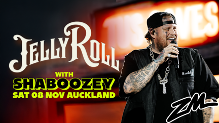 Jelly Roll is finally coming to NZ this November – and he’s bringing Shaboozey!