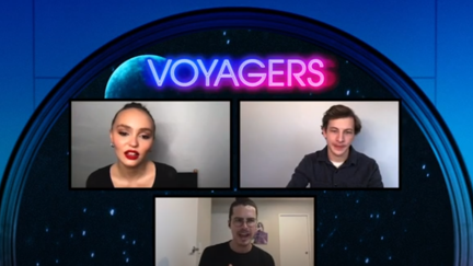 Cam gets 5mins with Lily-Rose Depp and cast of Voyagers!