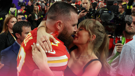 Taylor and Travis vibe to Love Story and YBWM at Chiefs Afterparty