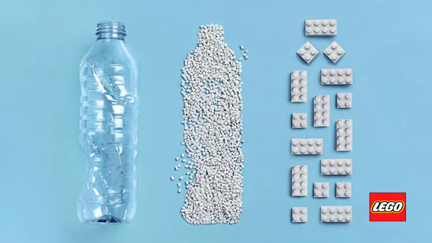 Lego is developing bricks that are made from recycled plastic bottles