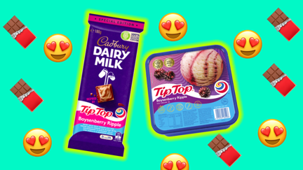 Cadbury and Tip Top have collab'd to create new Boysenberry Ripple Chocolate that we need asap!
