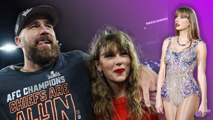 Travis Kelce joins Taylor Swift on stage for the first time